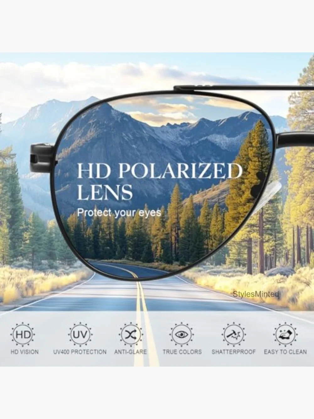 Polarized Aviator Sunglasses TR90 Metal Frame UV Protection Unisex